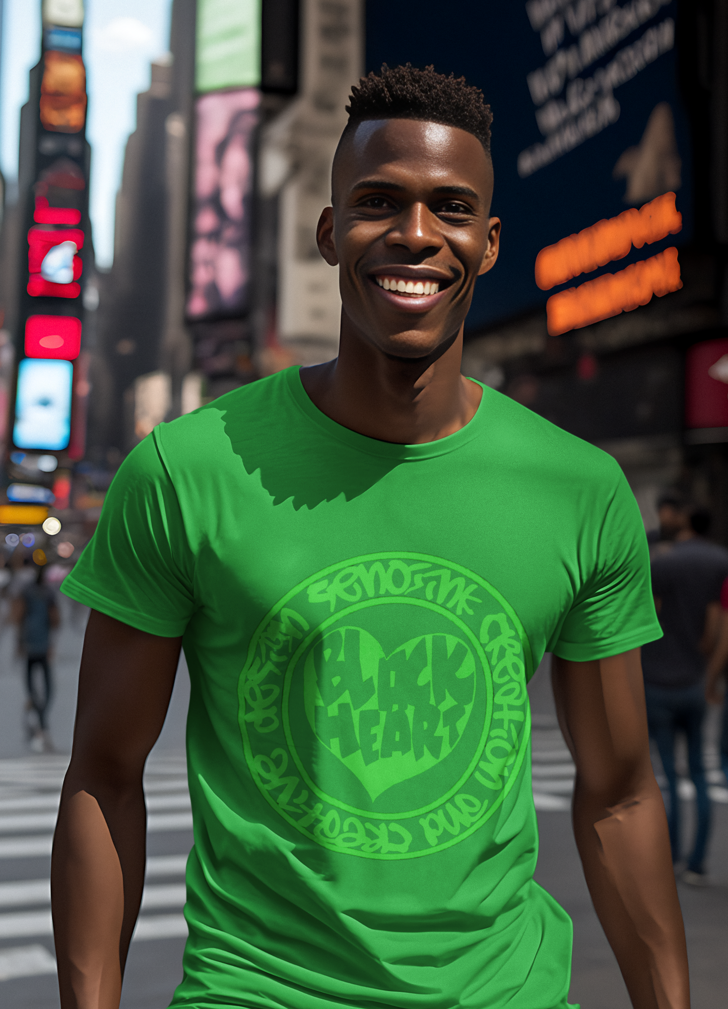 BLACK HEART GREEN T-shirt