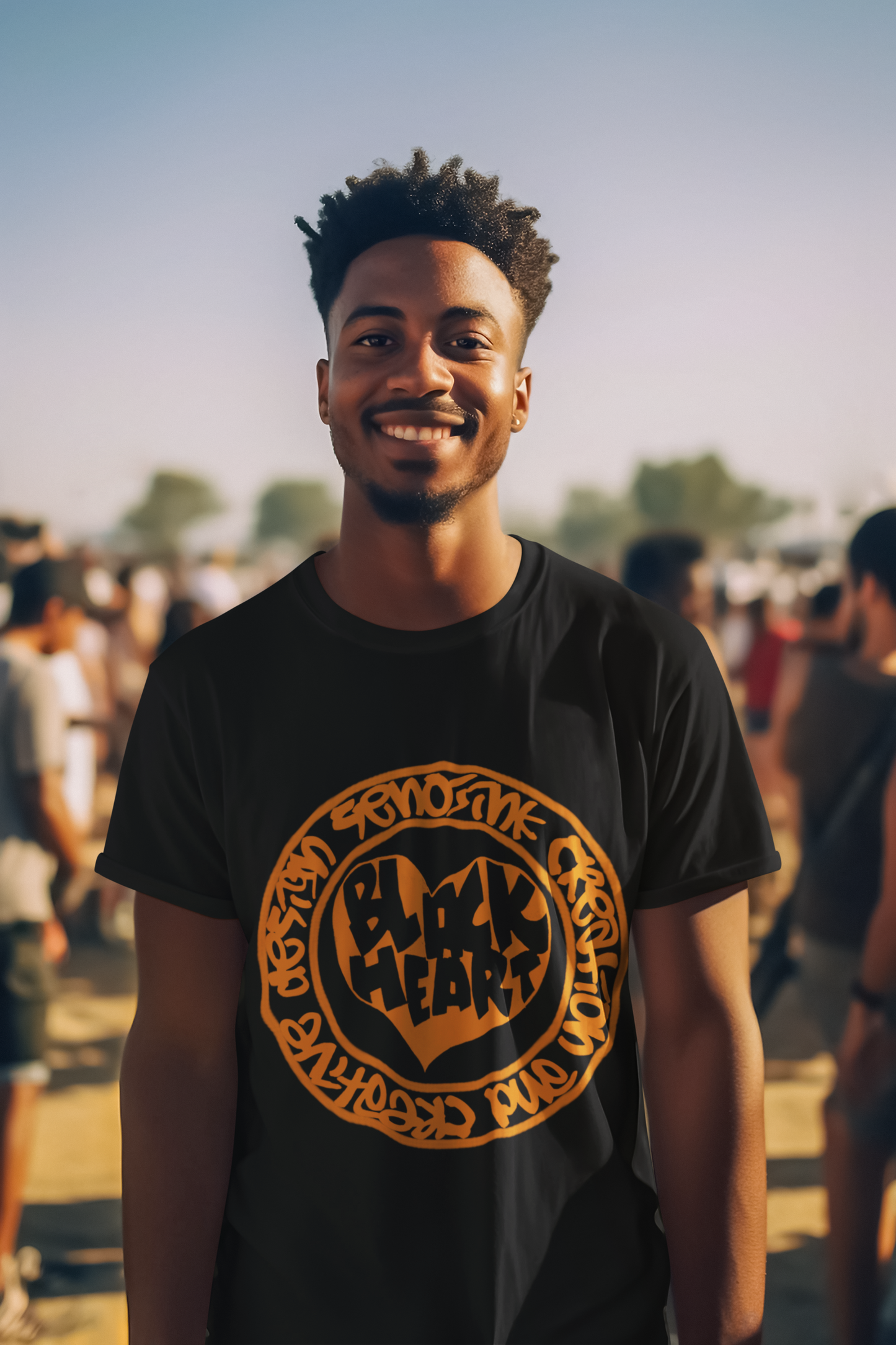 BLACK HEART ORANGE T-shirt