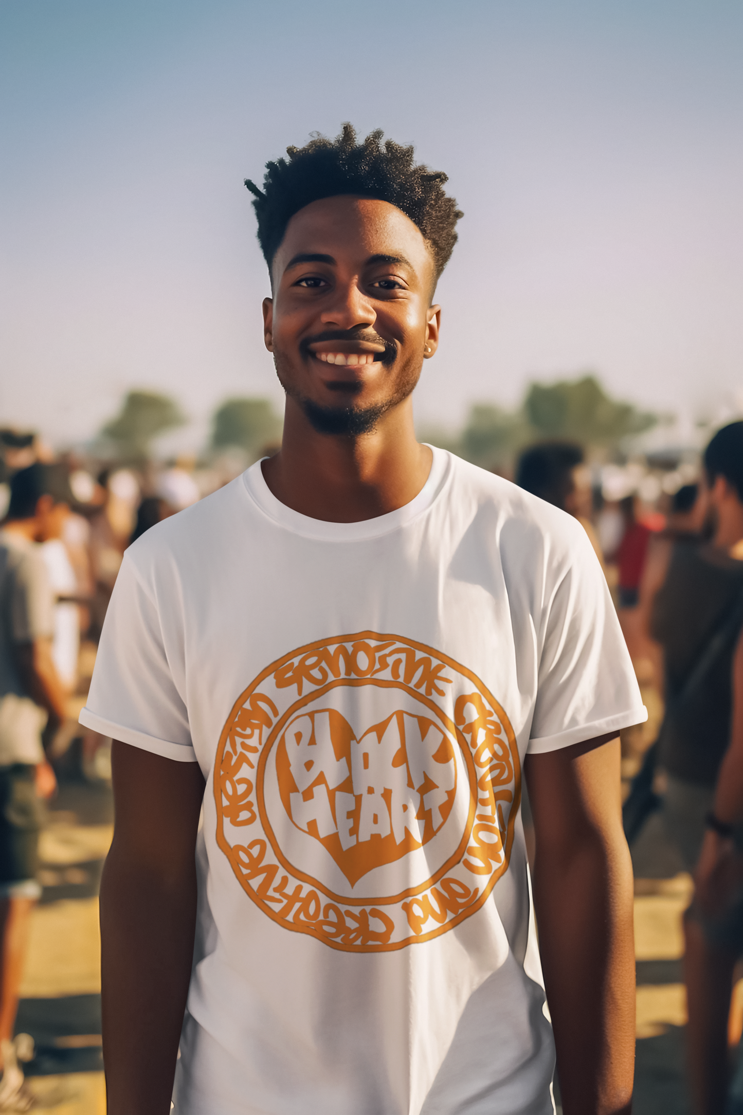 BLACK HEART ORANGE T-shirt