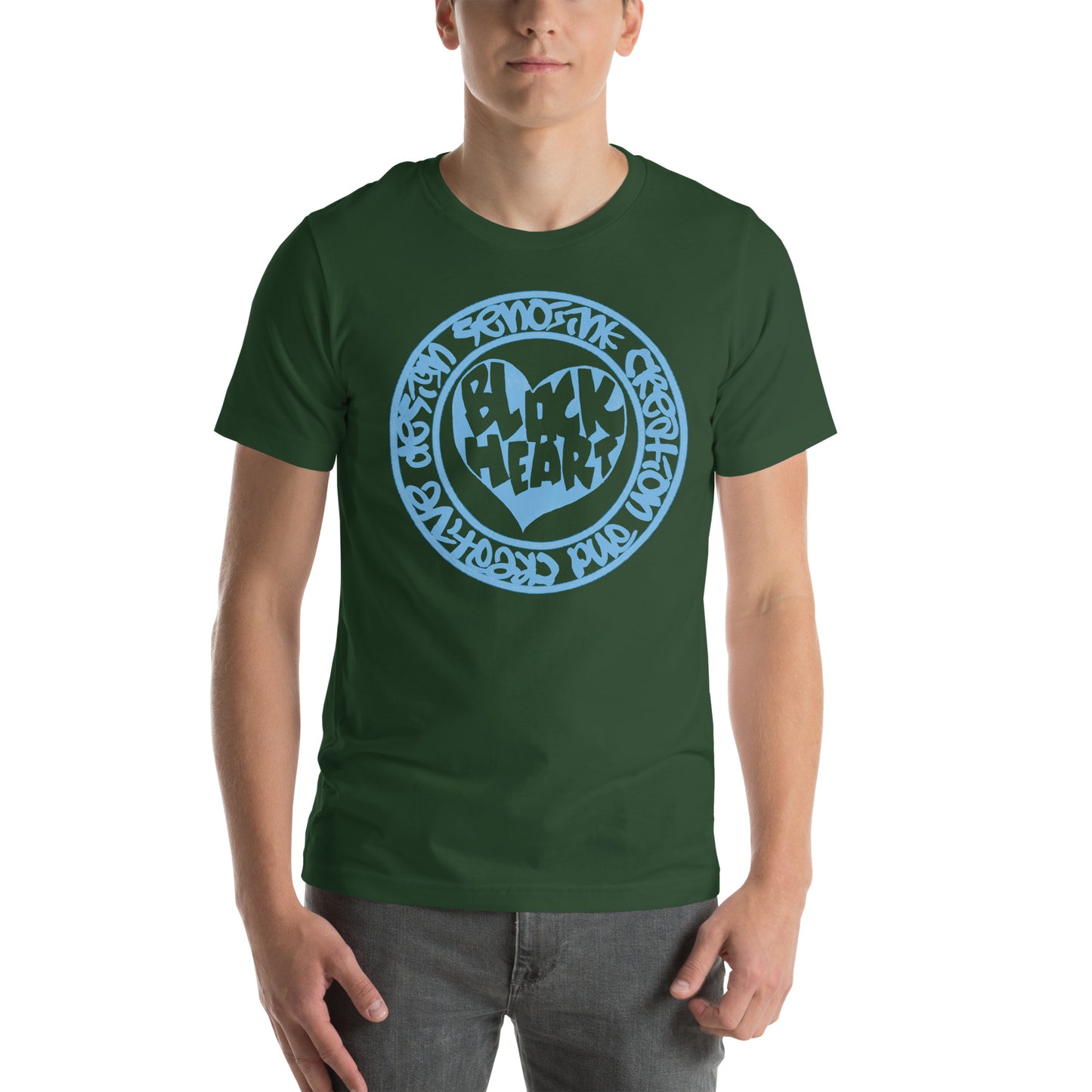 BLACK HEART BABY BLUE T-shirt