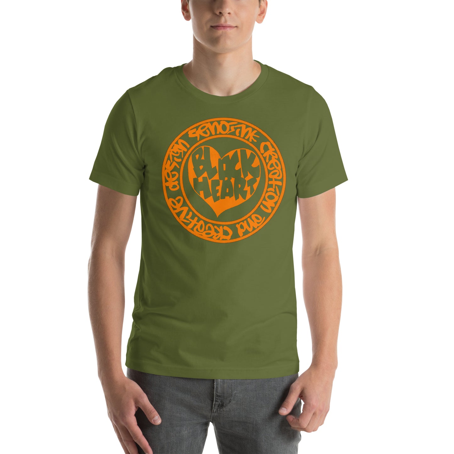 BLACK HEART ORANGE T-shirt