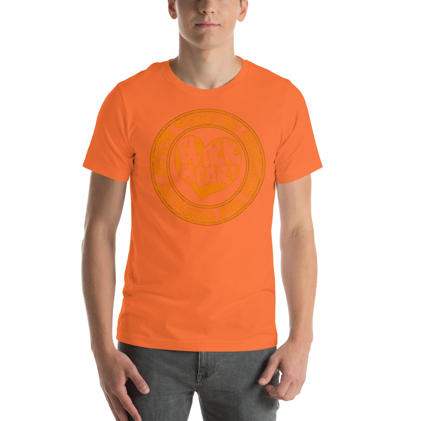 BLACK HEART ORANGE T-shirt