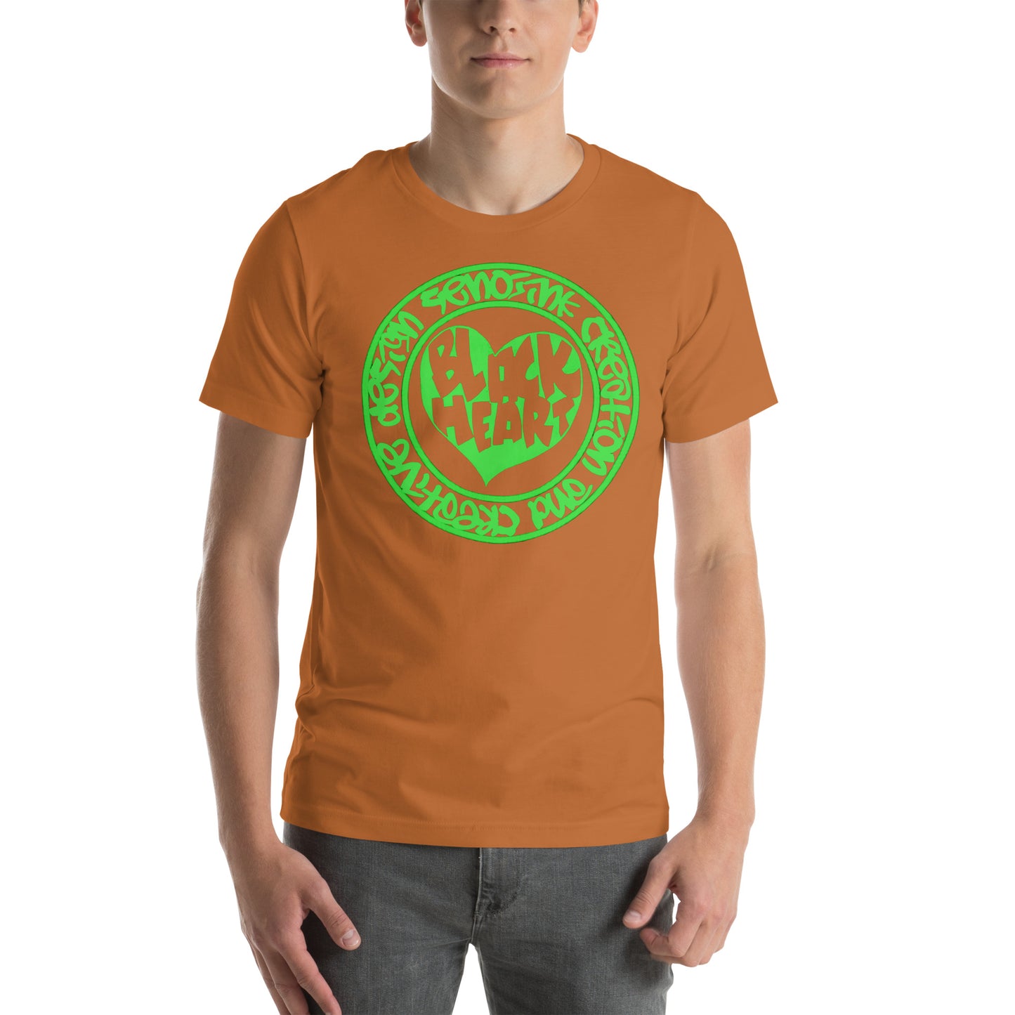 BLACK HEART GREEN T-shirt