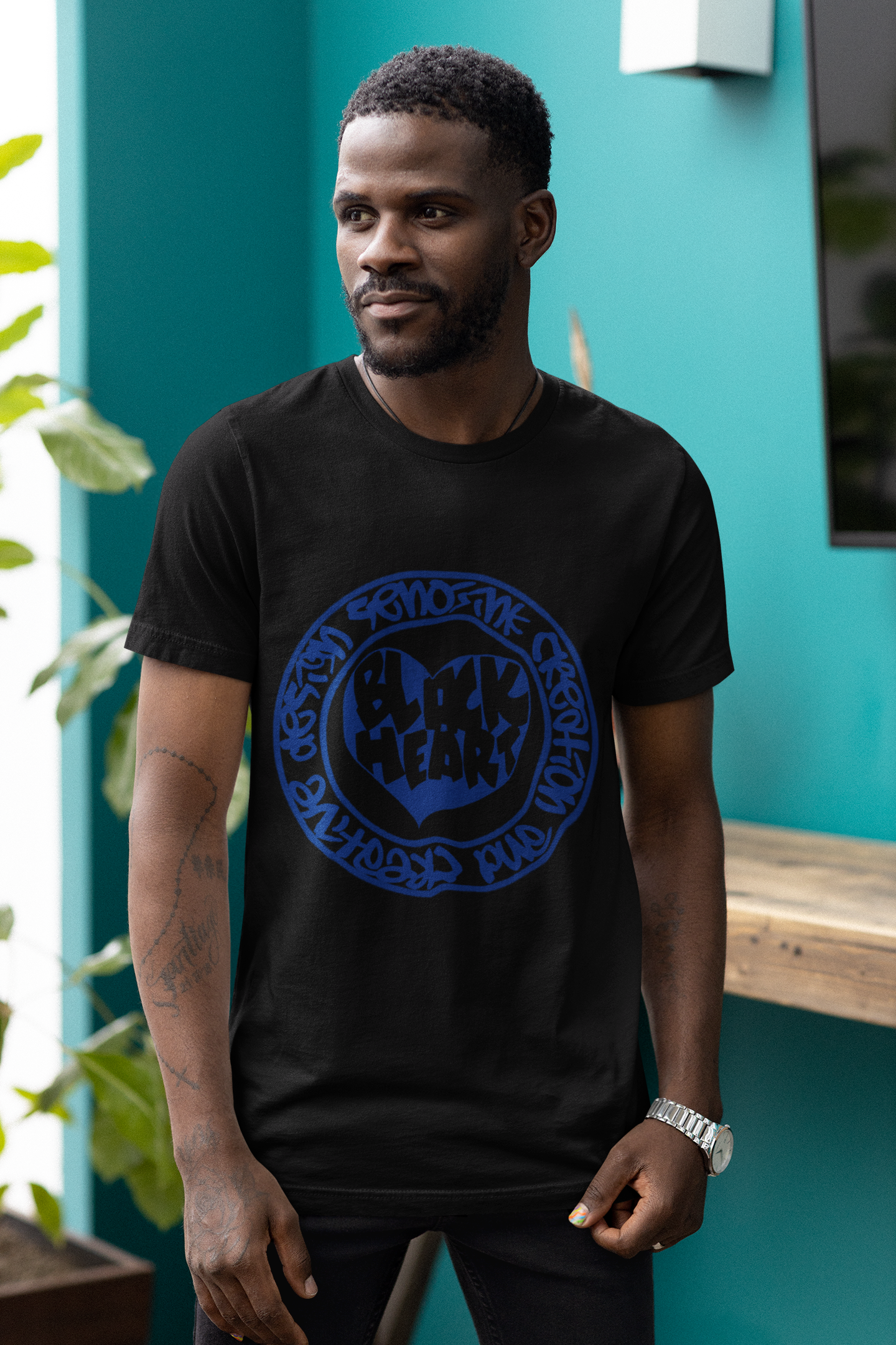 BLACK HEART TRU BLUE T-shirt