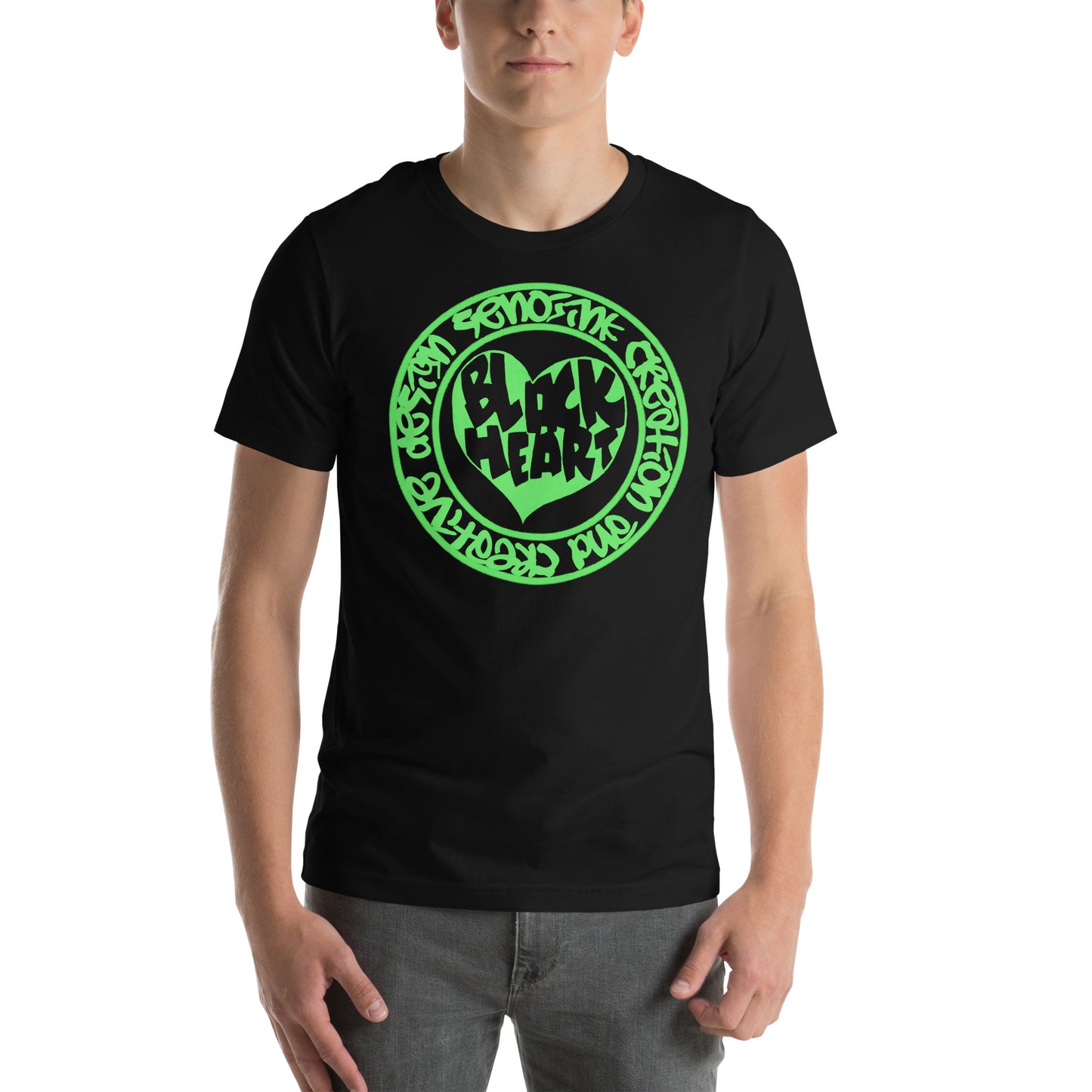 BLACK HEART GREEN T-shirt