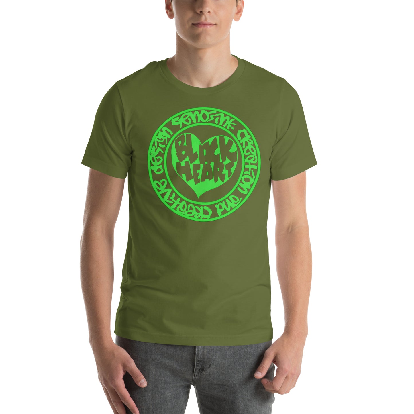 BLACK HEART GREEN T-shirt