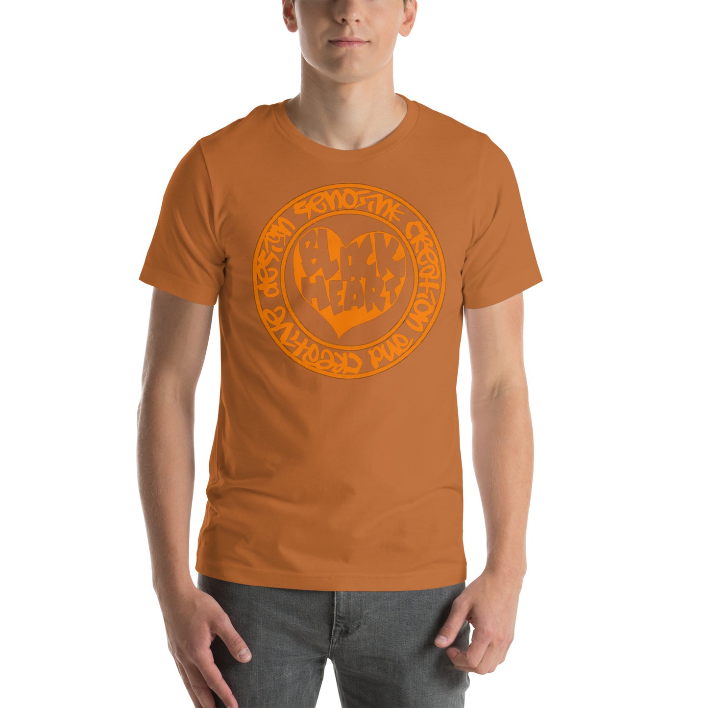 BLACK HEART ORANGE T-shirt